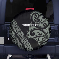 All Black Maori Tribal Tattoo Personalised Spare Tire Cover Moss Green Polynesian Style LT9 No hole Green - Polynesian Pride