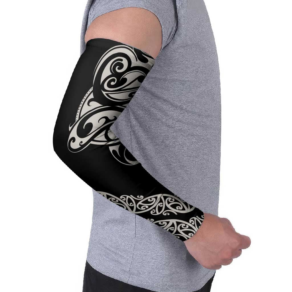 All Black Maori Tribal Tattoo Personalised Arm Sleeves Stone Gray Polynesian Style - Polynesian Pride