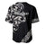 All Black Maori Tribal Tattoo Personalised Baseball Jersey Stone Gray Polynesian Style - Polynesian Pride