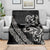 All Black Maori Tribal Tattoo Personalised Blanket Stone Gray Polynesian Style - Polynesian Pride