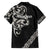 All Black Maori Tribal Tattoo Personalised Family Matching Off The Shoulder Long Sleeve Dress and Hawaiian Shirt Stone Gray Polynesian Style - Polynesian Pride