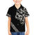 All Black Maori Tribal Tattoo Personalised Family Matching Off Shoulder Short Dress and Hawaiian Shirt Stone Gray Polynesian Style - Polynesian Pride