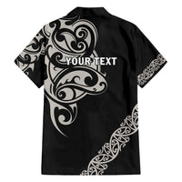 All Black Maori Tribal Tattoo Personalised Family Matching Puletasi and Hawaiian Shirt Stone Gray Polynesian Style LT9 - Polynesian Pride