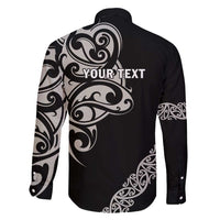 All Black Maori Tribal Tattoo Personalised Family Matching Puletasi and Hawaiian Shirt Stone Gray Polynesian Style LT9 - Polynesian Pride
