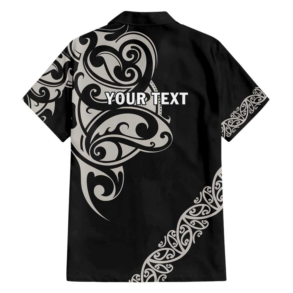 All Black Maori Tribal Tattoo Personalised Family Matching Short Sleeve Bodycon Dress and Hawaiian Shirt Stone Gray Polynesian Style - Polynesian Pride