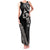 All Black Maori Tribal Tattoo Personalised Family Matching Tank Maxi Dress and Hawaiian Shirt Stone Gray Polynesian Style - Polynesian Pride
