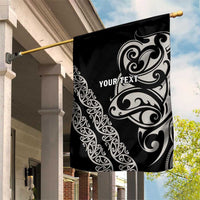All Black Maori Tribal Tattoo Personalised Garden Flag Stone Gray Polynesian Style - Polynesian Pride