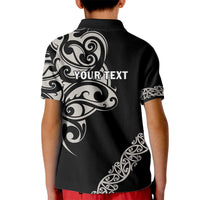 All Black Maori Tribal Tattoo Personalised Kid Polo Shirt Stone Gray Polynesian Style LT9 - Polynesian Pride