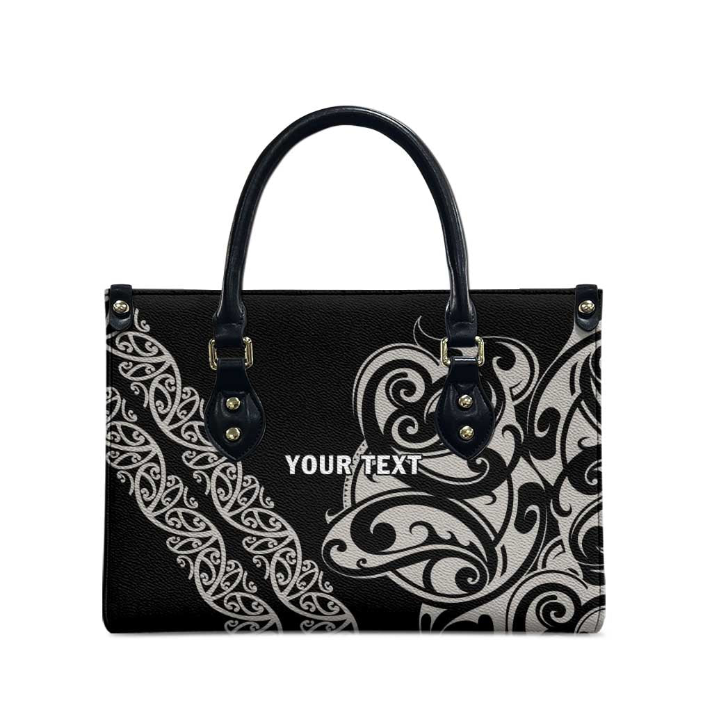 All Black Maori Tribal Tattoo Personalised Leather Bag Stone Gray Polynesian Style - Polynesian Pride