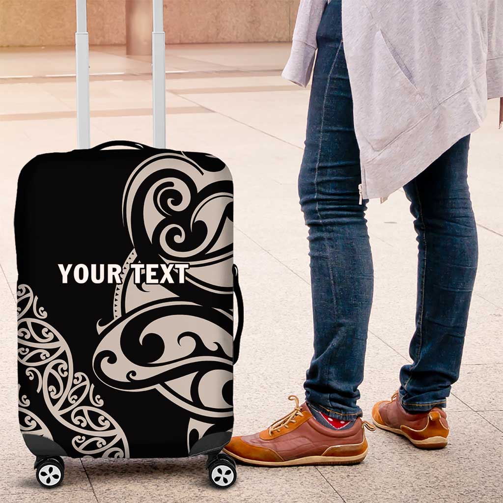 All Black Maori Tribal Tattoo Personalised Luggage Cover Stone Gray Polynesian Style - Polynesian Pride