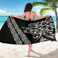 All Black Maori Tribal Tattoo Personalised Sarong Stone Gray Polynesian Style - Polynesian Pride