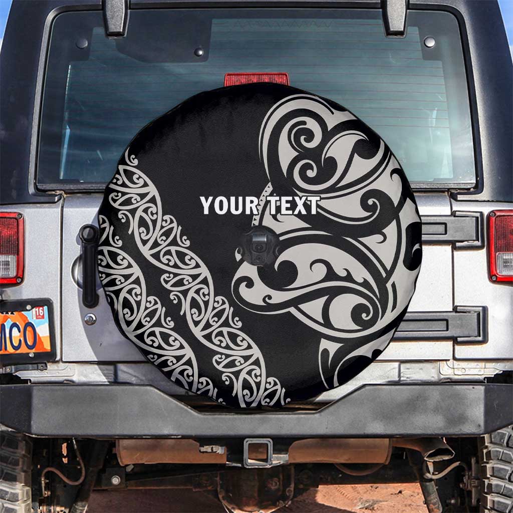 All Black Maori Tribal Tattoo Personalised Spare Tire Cover Stone Gray Polynesian Style LT9 Gray - Polynesian Pride