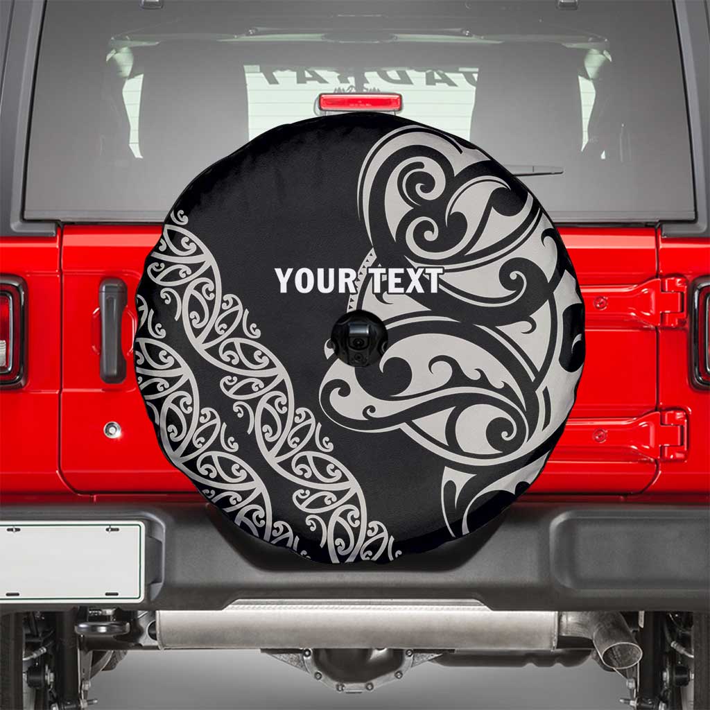 All Black Maori Tribal Tattoo Personalised Spare Tire Cover Stone Gray Polynesian Style LT9 - Polynesian Pride