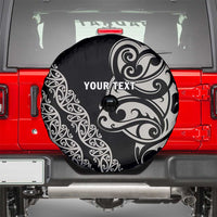 All Black Maori Tribal Tattoo Personalised Spare Tire Cover Stone Gray Polynesian Style LT9 - Polynesian Pride