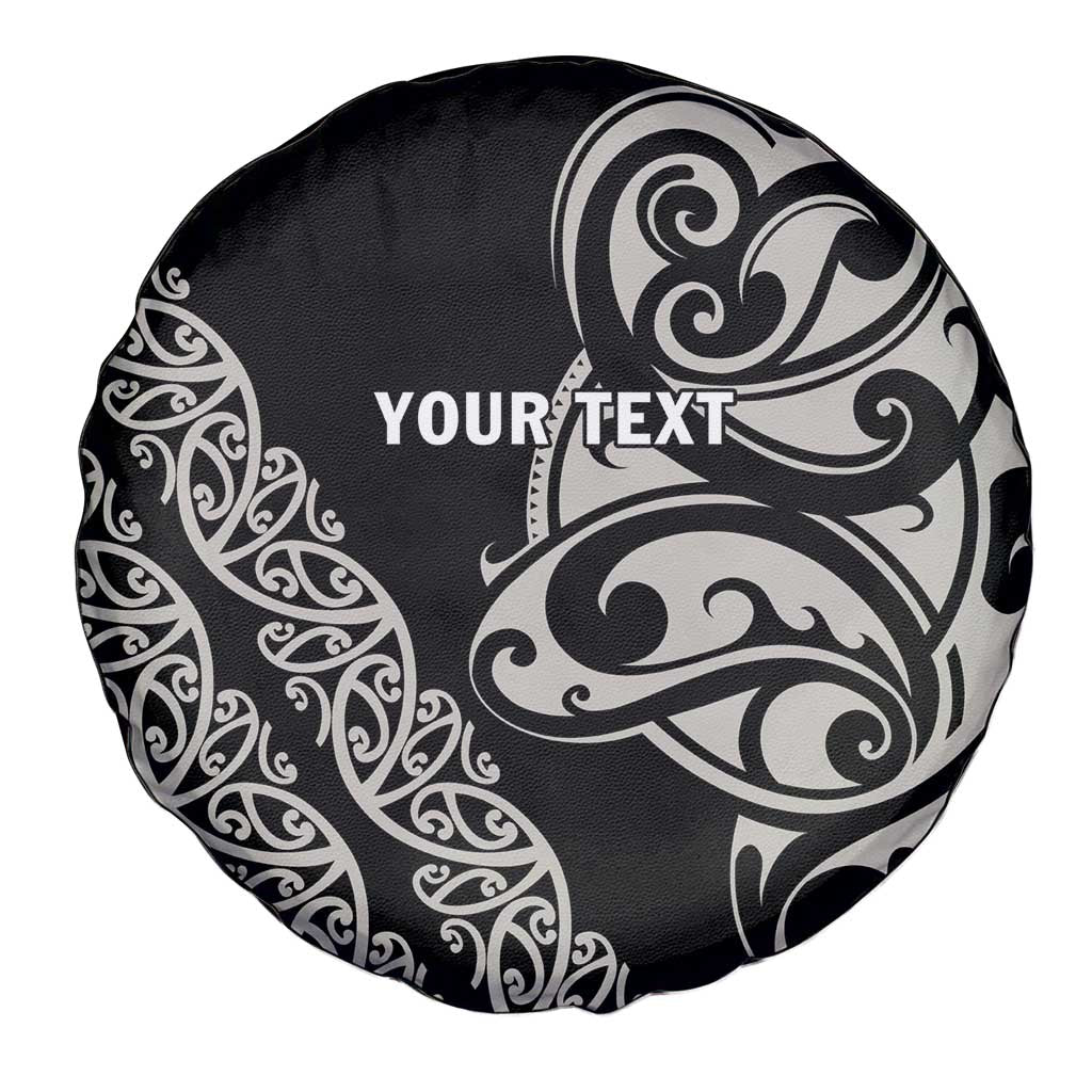 All Black Maori Tribal Tattoo Personalised Spare Tire Cover Stone Gray Polynesian Style LT9 - Polynesian Pride