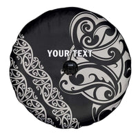 All Black Maori Tribal Tattoo Personalised Spare Tire Cover Stone Gray Polynesian Style LT9 - Polynesian Pride