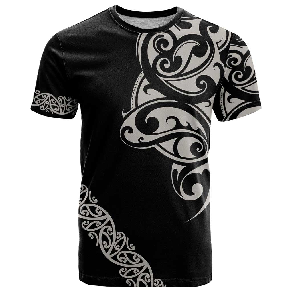 All Black Maori Tribal Tattoo Personalised T Shirt Stone Gray Polynesian Style - Polynesian Pride