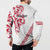 All White Maori Tribal Tattoo Personalised Button Sweatshirt Classic Red Polynesian Style - Polynesian Pride