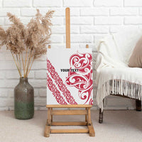 All White Maori Tribal Tattoo Personalised Canvas Wall Art Classic Red Polynesian Style - Polynesian Pride
