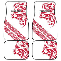 All White Maori Tribal Tattoo Personalised Car Mats Classic Red Polynesian Style - Polynesian Pride