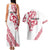 All White Maori Tribal Tattoo Personalised Couples Matching Tank Maxi Dress and Hawaiian Shirt Classic Red Polynesian Style - Polynesian Pride