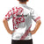 All White Maori Tribal Tattoo Personalised Family Matching Off The Shoulder Long Sleeve Dress and Hawaiian Shirt Classic Red Polynesian Style - Polynesian Pride
