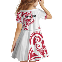 All White Maori Tribal Tattoo Personalised Family Matching Off Shoulder Maxi Dress and Hawaiian Shirt Classic Red Polynesian Style - Polynesian Pride
