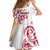 All White Maori Tribal Tattoo Personalised Family Matching Off Shoulder Short Dress and Hawaiian Shirt Classic Red Polynesian Style - Polynesian Pride