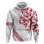 All White Maori Tribal Tattoo Personalised Hoodie Classic Red Polynesian Style - Polynesian Pride