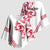 All White Maori Tribal Tattoo Personalised Kimono Sleeve Blouse Classic Red Polynesian Style - Polynesian Pride