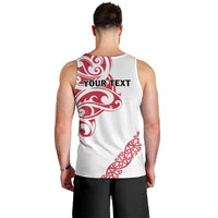 All White Maori Tribal Tattoo Personalised Men Tank Top Classic Red Polynesian Style - Polynesian Pride