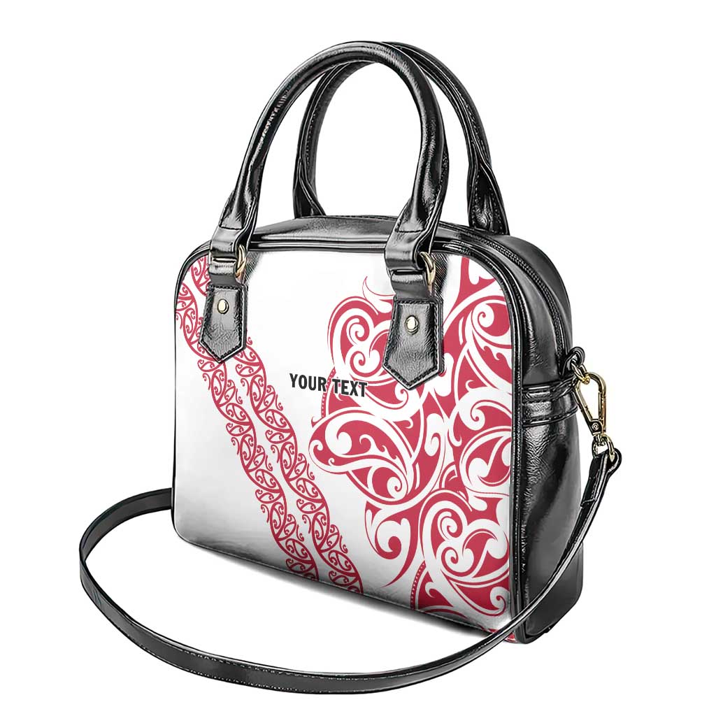 All White Maori Tribal Tattoo Personalised Shoulder Handbag Classic Red Polynesian Style - Polynesian Pride