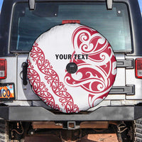 All White Maori Tribal Tattoo Personalised Spare Tire Cover Classic Red Polynesian Style LT9 Red - Polynesian Pride
