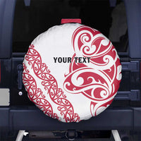 All White Maori Tribal Tattoo Personalised Spare Tire Cover Classic Red Polynesian Style LT9 No hole Red - Polynesian Pride