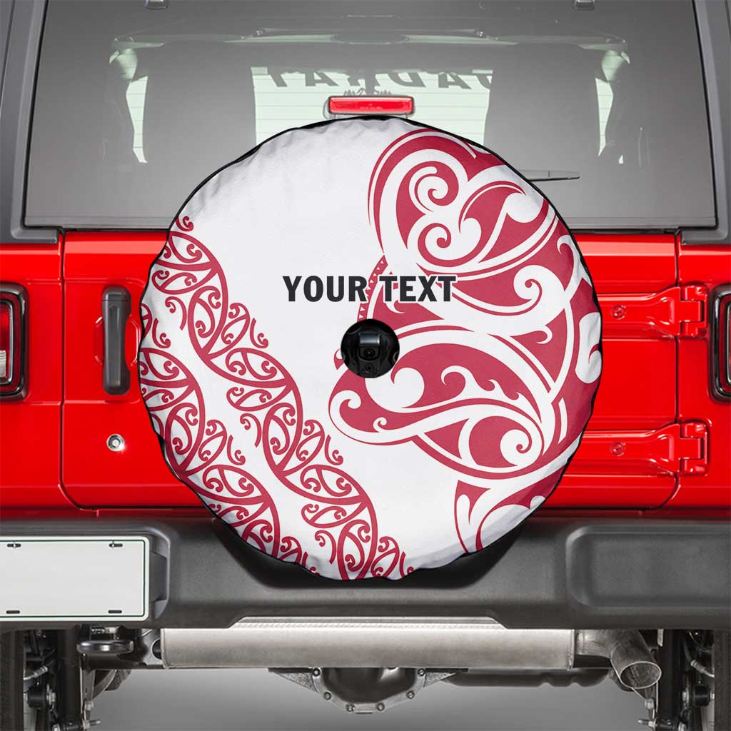 All White Maori Tribal Tattoo Personalised Spare Tire Cover Classic Red Polynesian Style LT9 - Polynesian Pride