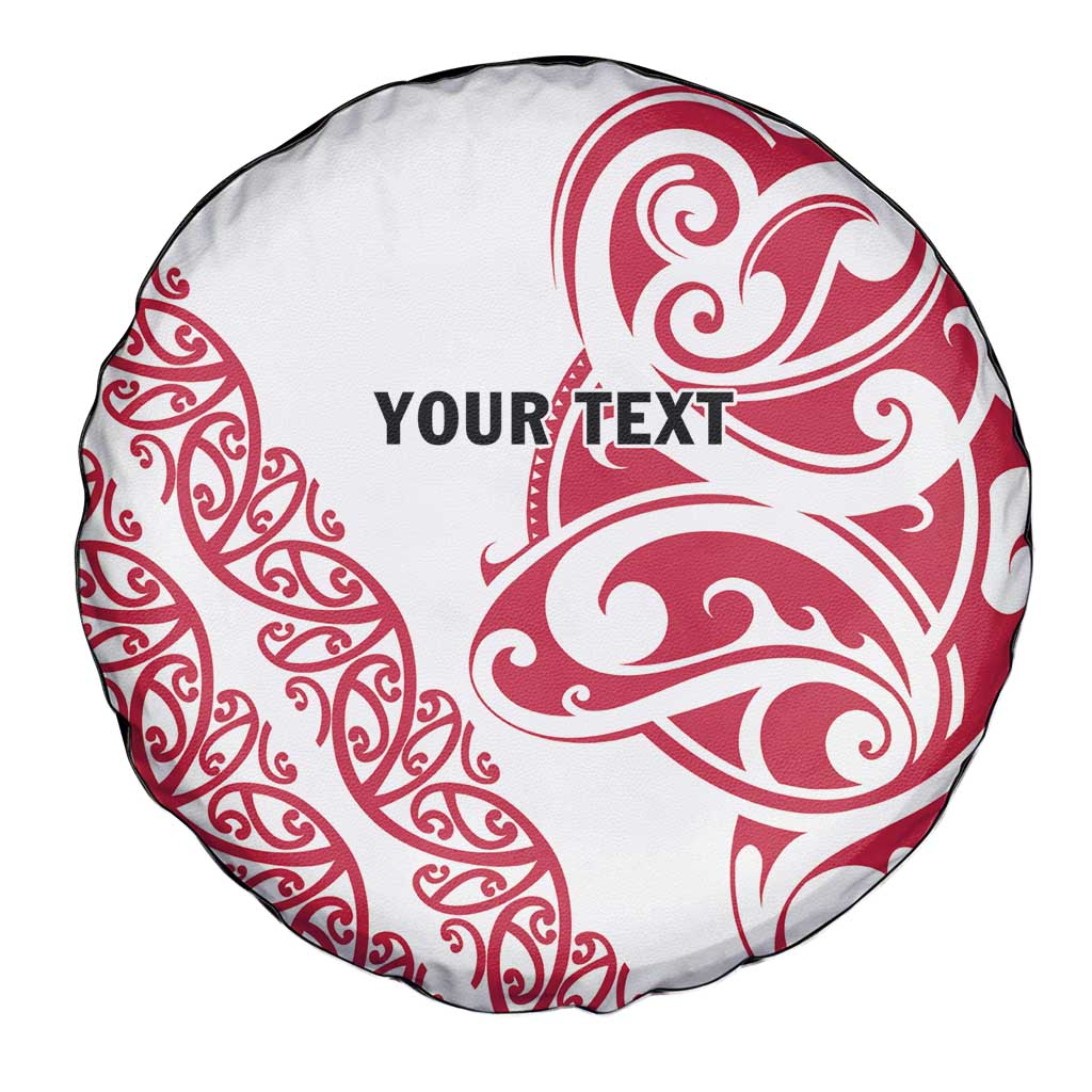 All White Maori Tribal Tattoo Personalised Spare Tire Cover Classic Red Polynesian Style LT9 - Polynesian Pride