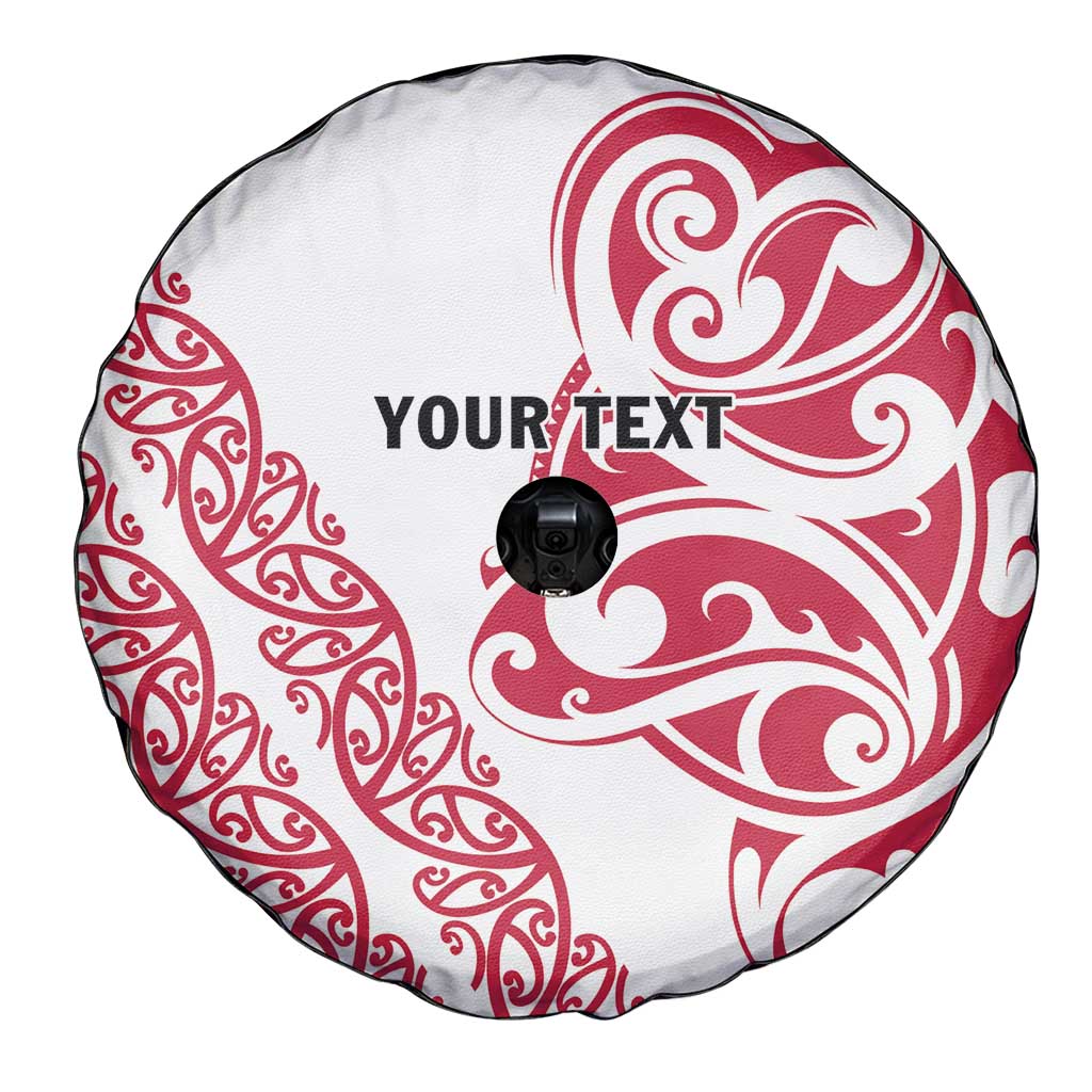 All White Maori Tribal Tattoo Personalised Spare Tire Cover Classic Red Polynesian Style LT9 - Polynesian Pride