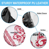 All White Maori Tribal Tattoo Personalised Spare Tire Cover Classic Red Polynesian Style LT9 - Polynesian Pride