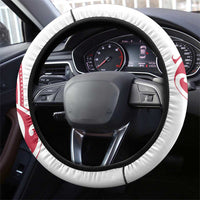All White Maori Tribal Tattoo Steering Wheel Cover Classic Red Polynesian Style LT9 - Polynesian Pride