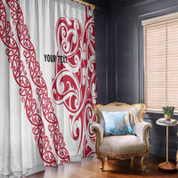 All White Maori Tribal Tattoo Personalised Window Curtain Classic Red Polynesian Style LT9 - Polynesian Pride