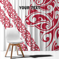 All White Maori Tribal Tattoo Personalised Window Curtain Classic Red Polynesian Style LT9 - Polynesian Pride
