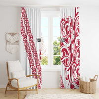 All White Maori Tribal Tattoo Personalised Window Curtain Classic Red Polynesian Style LT9 - Polynesian Pride
