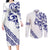 All White Maori Tribal Tattoo Personalised Couples Matching Long Sleeve Bodycon Dress and Long Sleeve Button Shirt Dark Blue Polynesian Style - Polynesian Pride