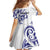 All White Maori Tribal Tattoo Personalised Family Matching Summer Maxi Dress and Hawaiian Shirt Dark Blue Polynesian Style - Polynesian Pride