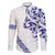 All White Maori Tribal Tattoo Personalised Family Matching Summer Maxi Dress and Hawaiian Shirt Dark Blue Polynesian Style - Polynesian Pride