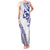 All White Maori Tribal Tattoo Personalised Family Matching Tank Maxi Dress and Hawaiian Shirt Dark Blue Polynesian Style - Polynesian Pride