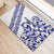 All White Maori Tribal Tattoo Personalised Rubber Doormat Dark Blue Polynesian Style - Polynesian Pride