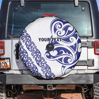 All White Maori Tribal Tattoo Personalised Spare Tire Cover Dark Blue Polynesian Style LT9 Blue - Polynesian Pride