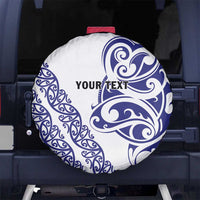 All White Maori Tribal Tattoo Personalised Spare Tire Cover Dark Blue Polynesian Style LT9 No hole Blue - Polynesian Pride