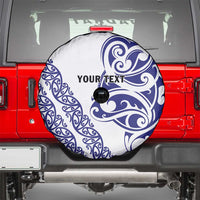 All White Maori Tribal Tattoo Personalised Spare Tire Cover Dark Blue Polynesian Style LT9 - Polynesian Pride
